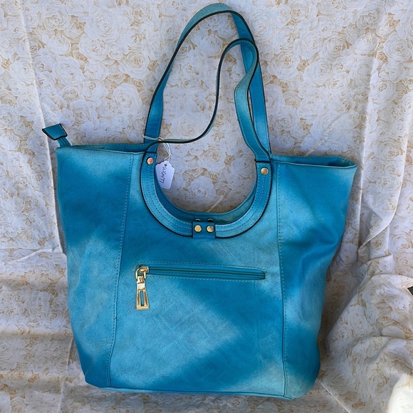 Blue Purse With Gold Emblem - Picture 4 of 6